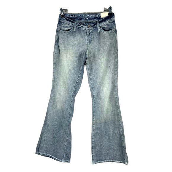 Guess flare Light wash jeans sz 26 low rise Y2K Stone wash
